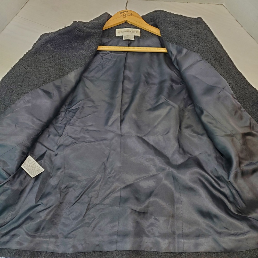 Jones New York Black Textured Blazer Jacket Womens Size 14 Button Front‎ Classic - Picture 10 of 11